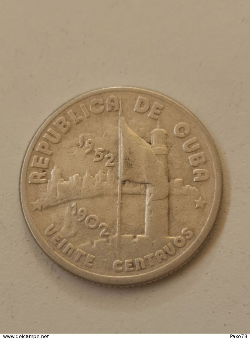 20 Centavos 50 Ans De La République 1952 - Kuba