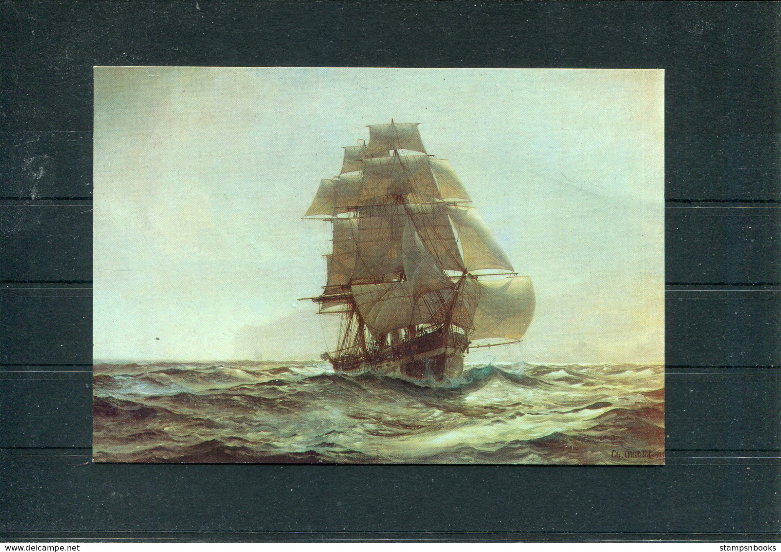 1984 Denmark EBELTOFT Last Voyage Of Fregatten Jylland Signed PAQUEBOT Ship Postcard. Slania - Cartas & Documentos