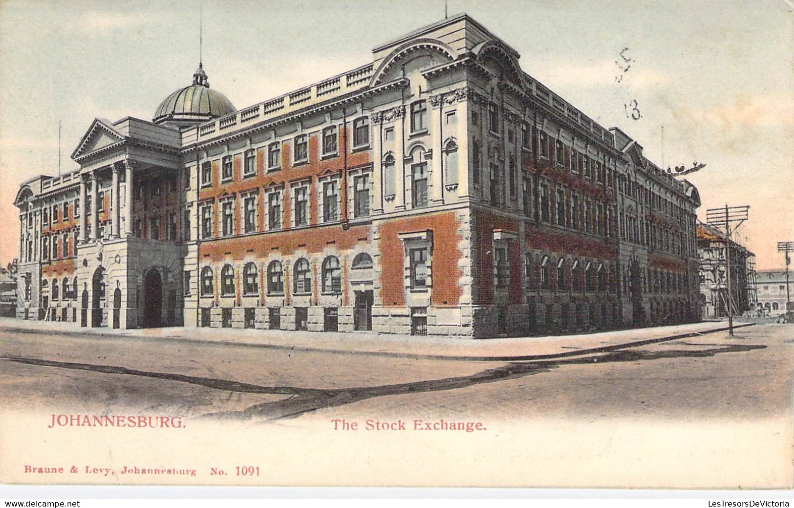 Afrique Du Sud - Johannesbujrg - The Stock Exchange - Colorisé - Braune & Levy - Oblitéré 1909 - Carte Postale Ancienne - South Africa