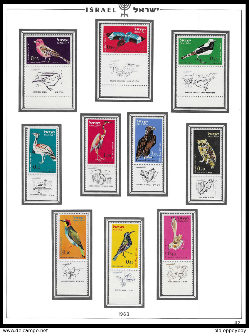 ISRAEL 1963   FULL Birds L TABS DELUXE QUALITY MNH ** Postfris** PERFECT GUARENTEED - Nuovi (con Tab)