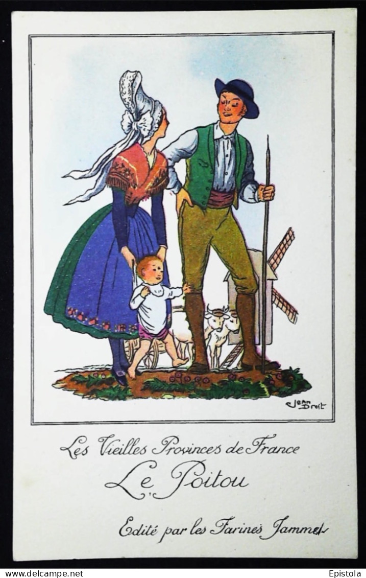 ► CPA Illustrateur Jean DROIT - Le POITOU -  Farines Jammet - Les Vieilles Provinces De France - Droit