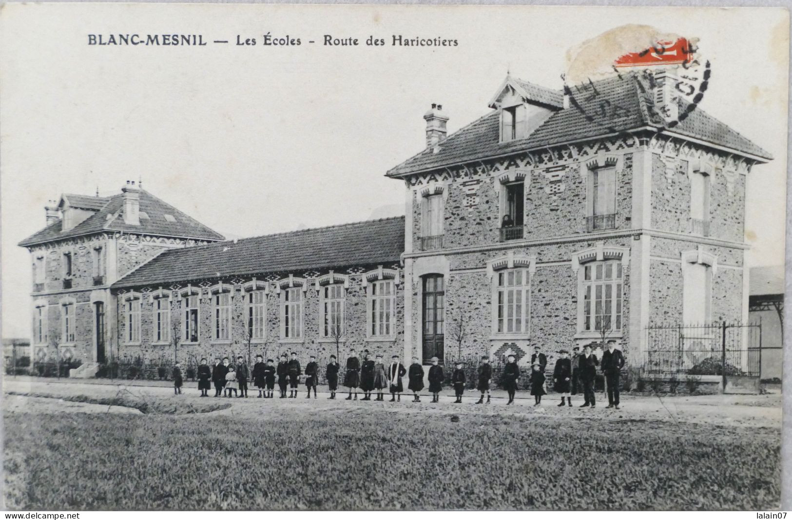 C. P. A. : 93 : BLANC MESNIL : Les Ecoles, Route Des Haricotiers, Animé, En 1912 - Le Blanc-Mesnil