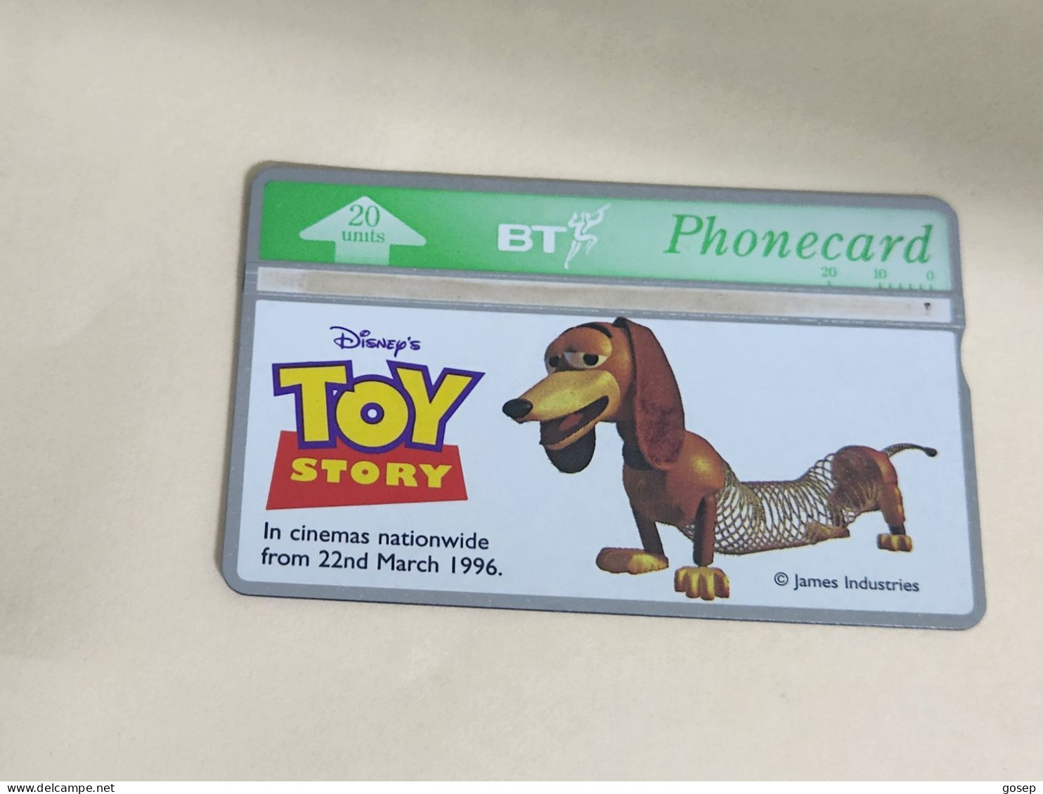 United Kingdom-(BTA149)Disney's Toy-2 Slinky Dog-(249)(20units)(642K78602)price Cataloge 3.00£-used+1card Prepiad Free - BT Emissions Publicitaires