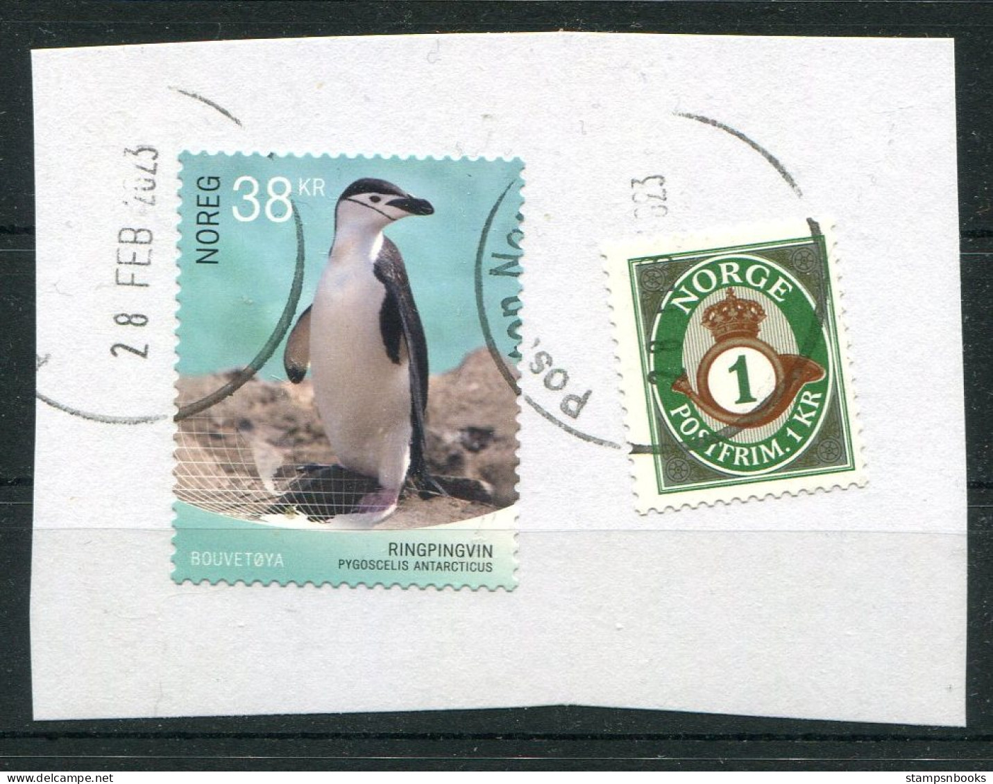 2018 Norway Chinstrap Penguin, Bouvet Island 38kr Fine Used On Piece - Used Stamps