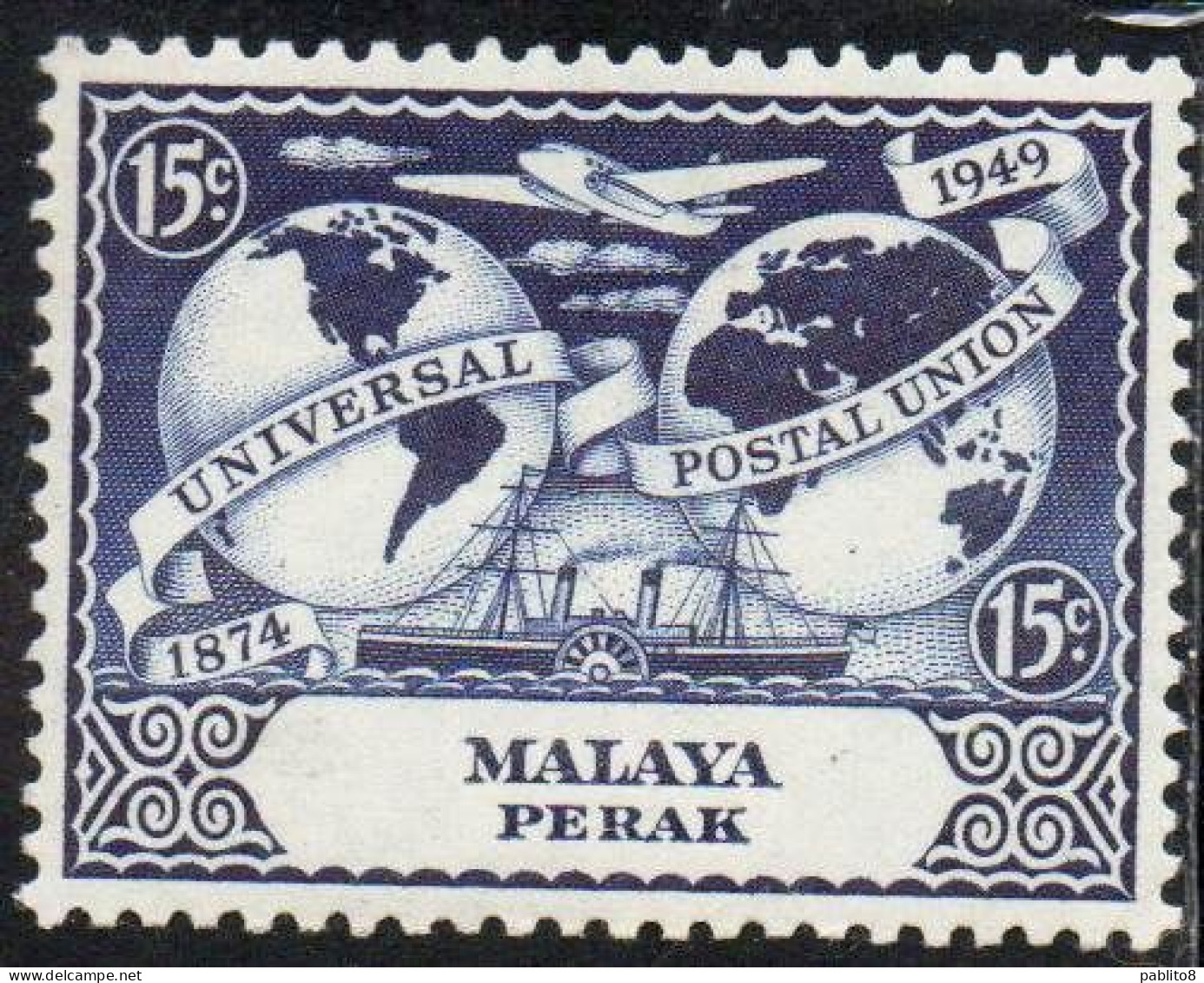 MALAYA PERAK MALESIA 1949 UPU 15c MNH - Perak