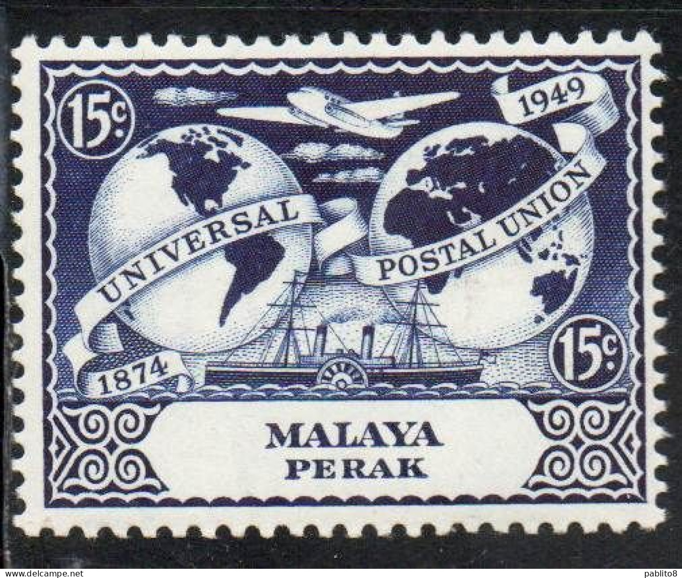 MALAYA PERAK MALESIA 1949 UPU 15c MNH - Perak