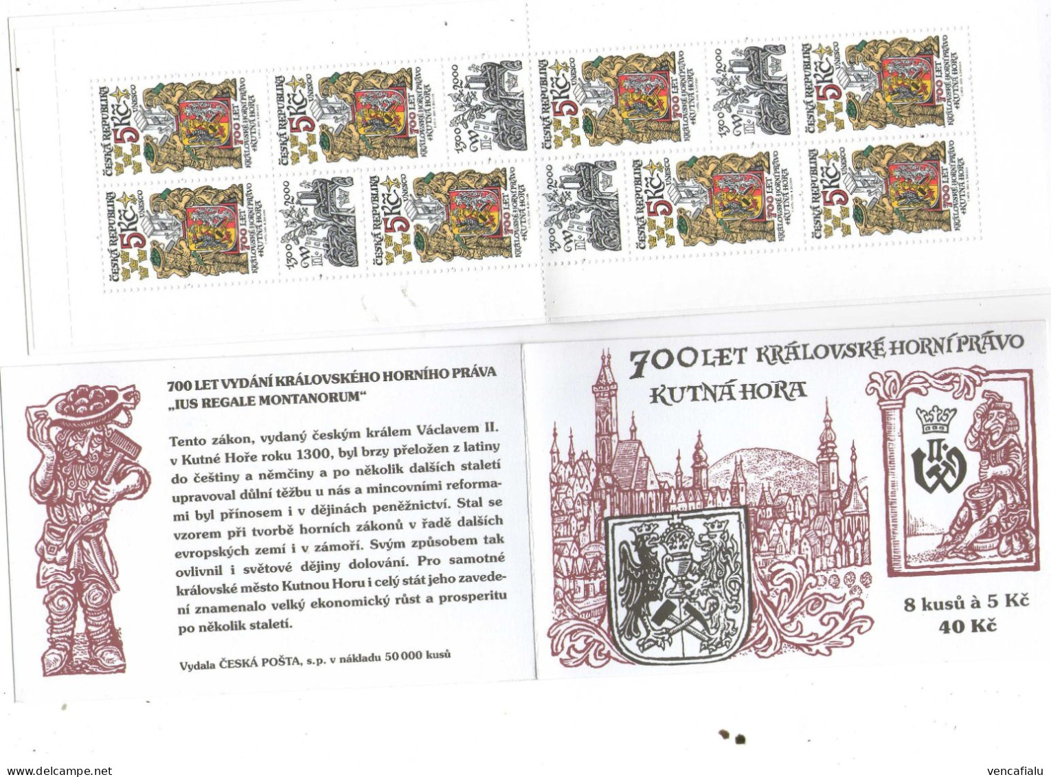 Czech Republic - 700 Years King's Mining In Kutna Hora, Booklet ( BKL ) With MNH Stamps With Cupons - Autres & Non Classés