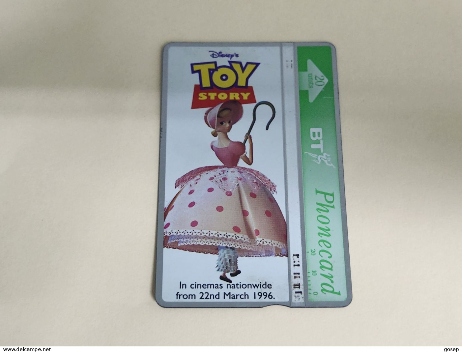 United Kingdom-(BTA152)Disney's Toy-5 BO-BEEP-(258)(20units)(622K34309)price Cataloge 3.00£ Used+1card Prepiad Free - BT Edición Publicitaria