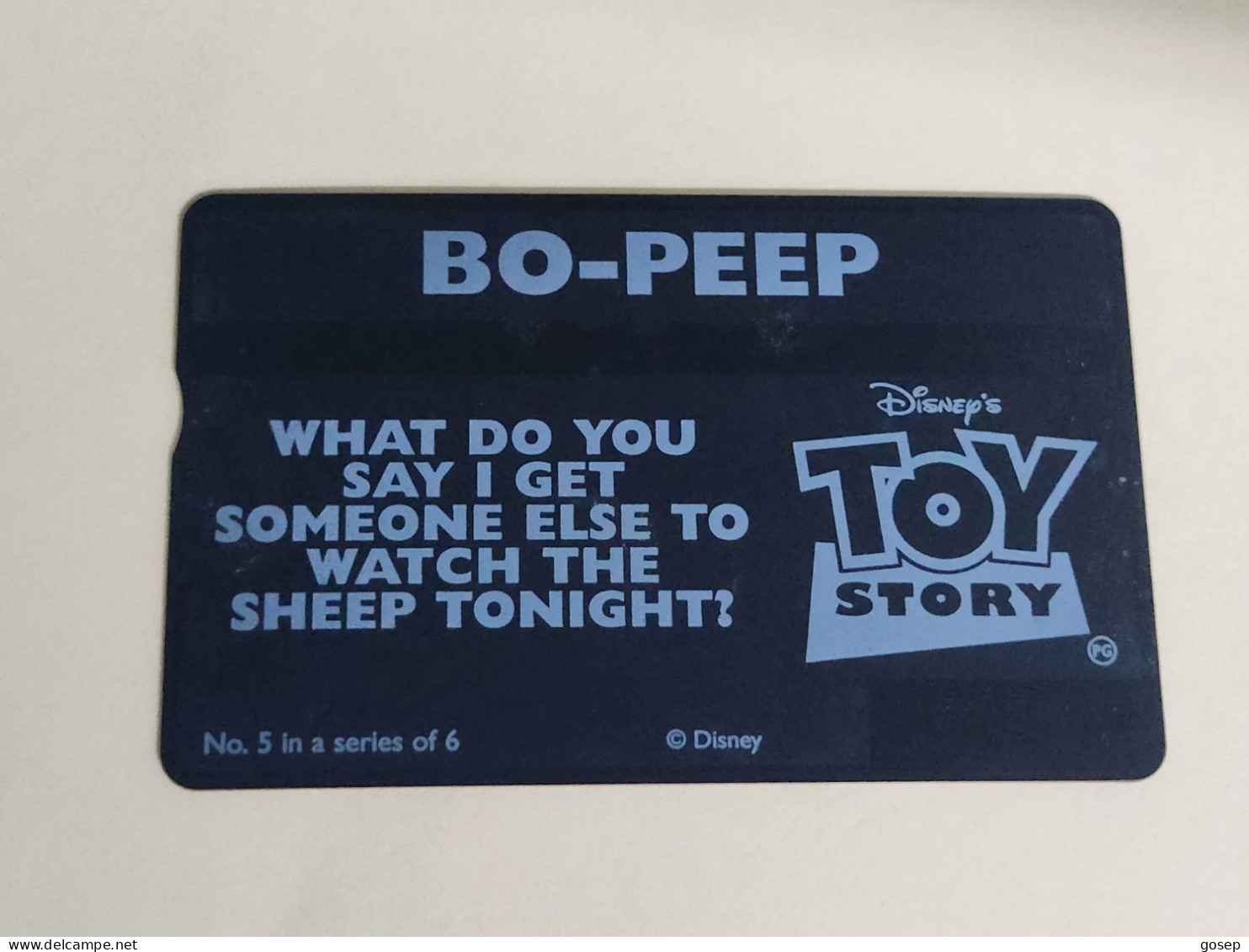 United Kingdom-(BTA152)Disney's Toy-5 BO-BEEP-(258)(20units)(622K34309)price Cataloge 3.00£ Used+1card Prepiad Free - BT Publicitaire Uitgaven