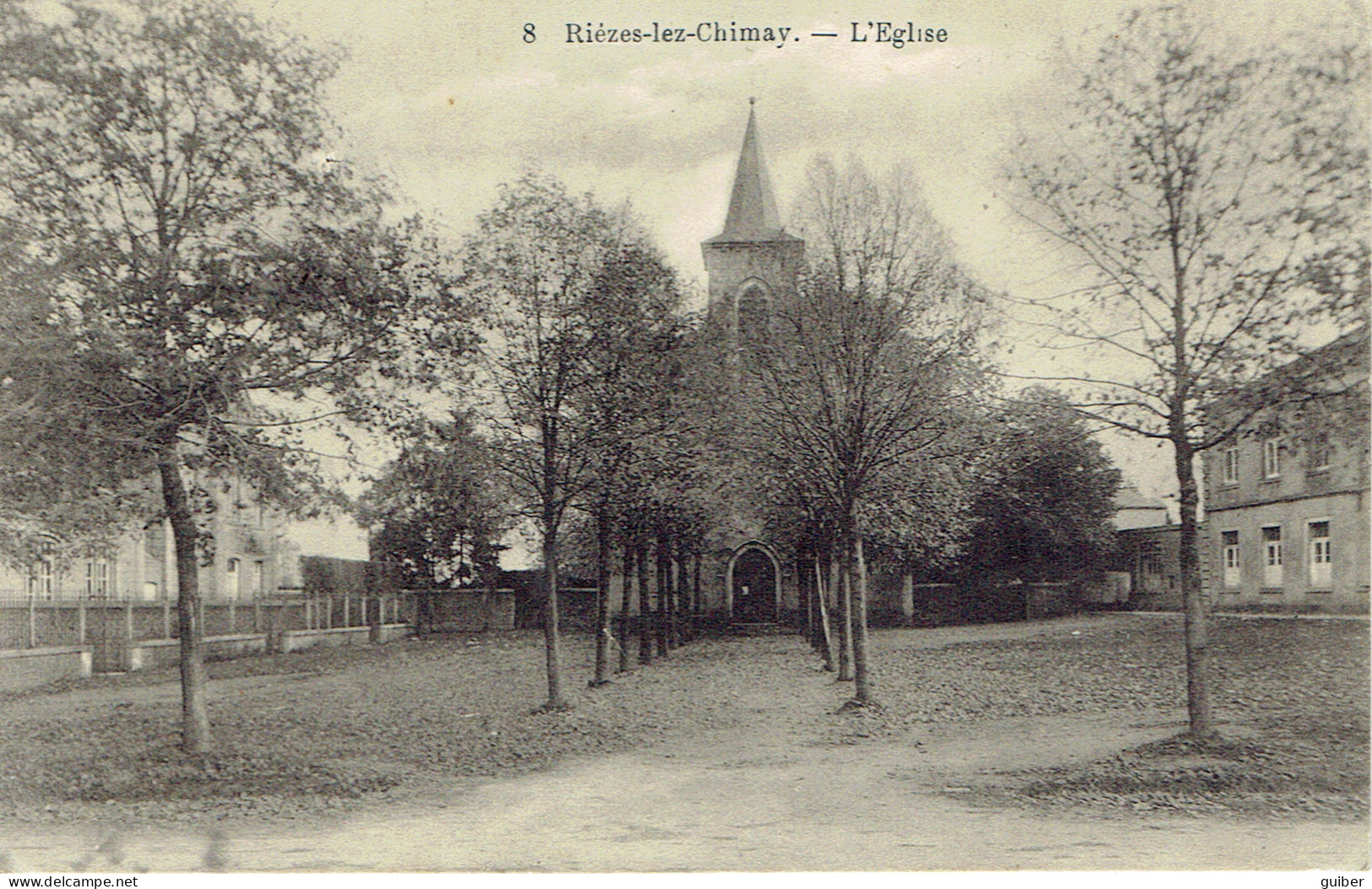 Riezes Lez Chimay L'église  E. Doumiau N° 8  Relais 1912 - Chimay