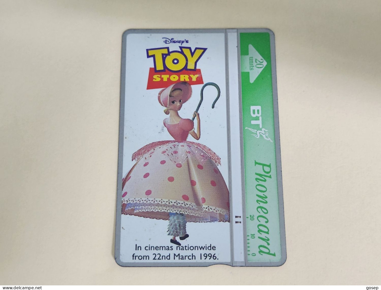 United Kingdom-(BTA152)Disney's Toy-5 BO-BEEP-(261)(20units)(642K01950)price Cataloge 3.00£ Used+1card Prepiad Free - BT Advertising Issues