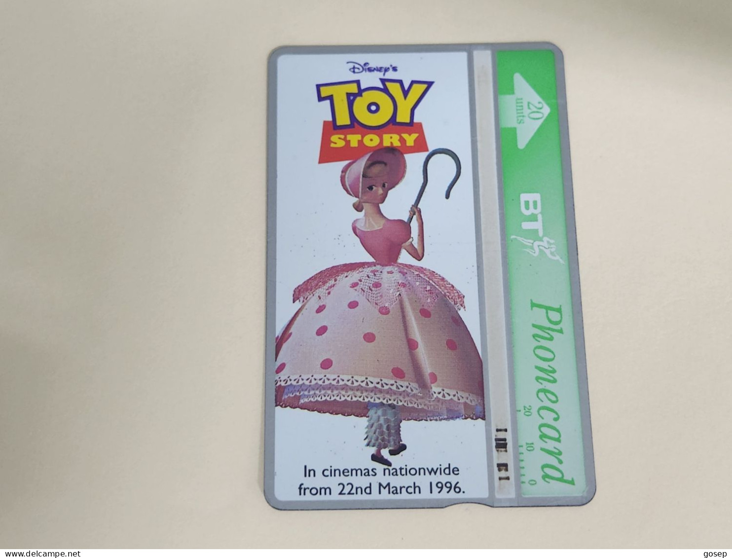 United Kingdom-(BTA152)Disney's Toy-5 BO-BEEP-(262)(20units)(662B46860)price Cataloge 3.00£ Used+1card Prepiad Free - BT Publicitaire Uitgaven