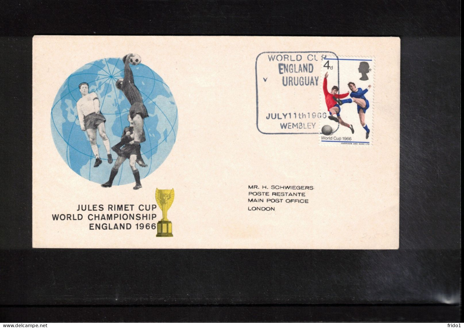 Great Britain 1966 World Football Cup England  - Match England - Uruguay Interesting Cover - 1966 – Engeland