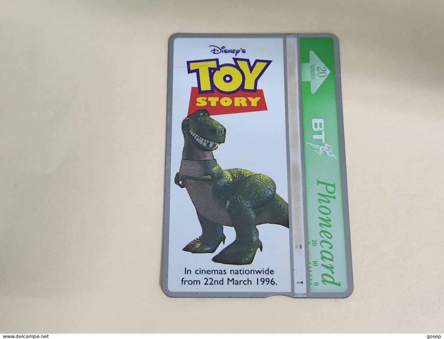 United Kingdom-(BTA153)Disney's Toy-6-REX-(266)(20units)(622B20401)price Cataloge 3.00£ Used+1card Prepiad Free - BT Werbezwecke