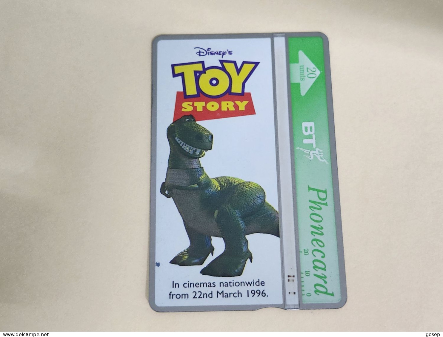 United Kingdom-(BTA153)Disney's Toy-6-REX-(267)(20units)(623B45430)price Cataloge 3.00£ Used+1card Prepiad Free - BT Emissioni Pubblicitarie