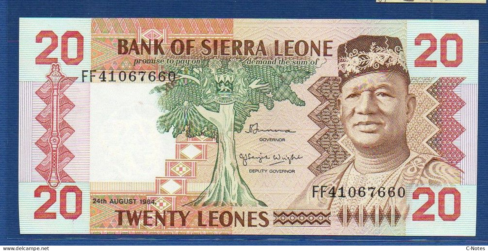 SIERRA LEONE - P.14b – 20 Leones 1984 UNC-, S/n FF 41067660 - Sierra Leone