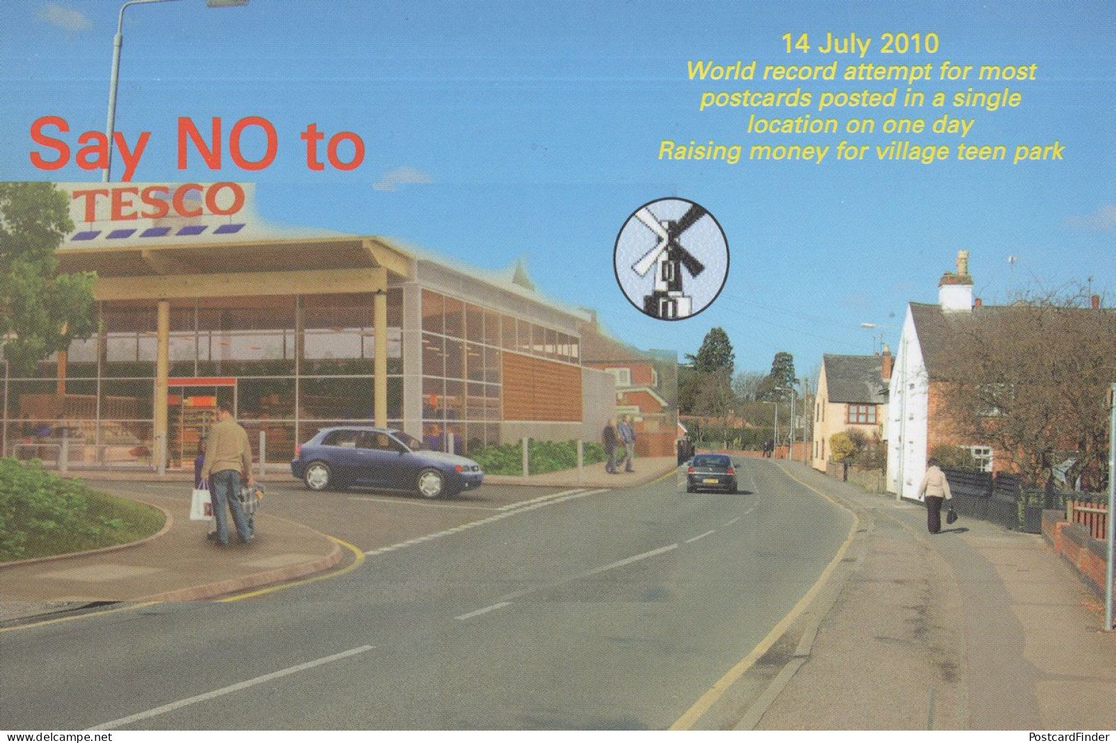 Keyworth Nottinghamshire Notts Tescos Supermarket Protest Postcard - Nottingham