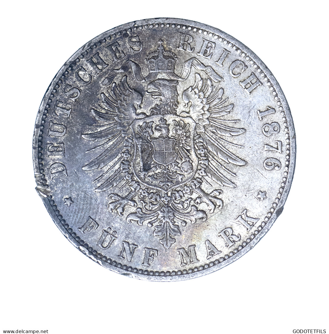 Allemagne-Royaume De Wurtemberg-Karl Ier 5 Mark 1876 Stuttgart - 2, 3 & 5 Mark Argent