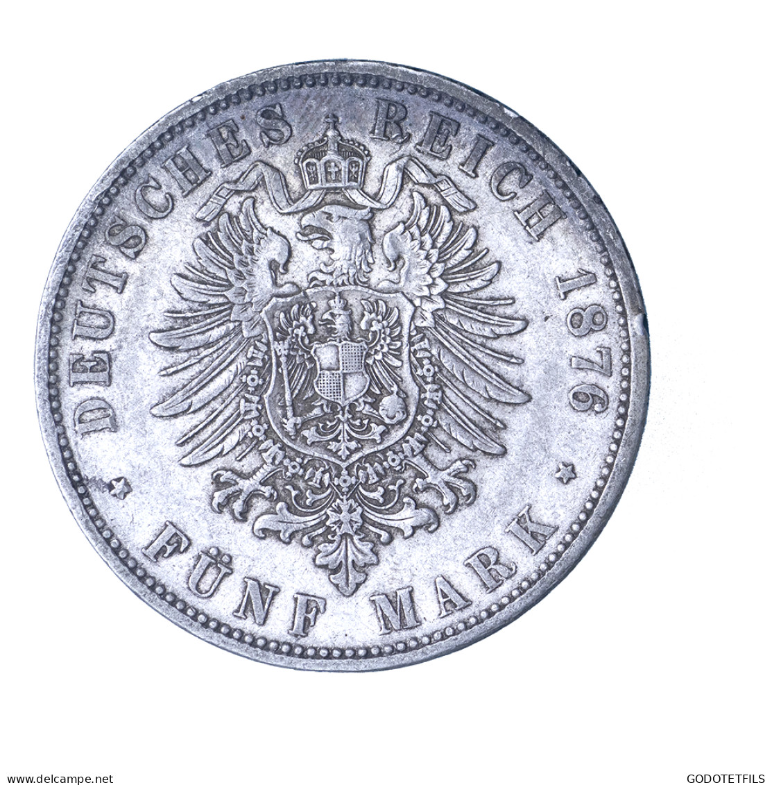 Allemagne-Royaume De Wurtemberg-Karl Ier 5 Mark 1876 Stuttgart - 2, 3 & 5 Mark Silver