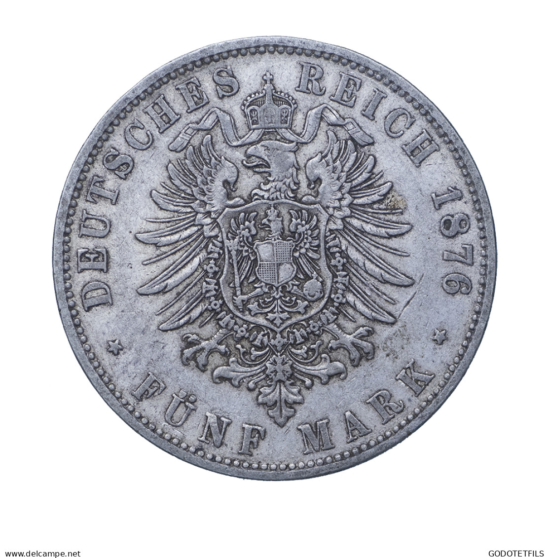 Allemagne-Ville Libre DHambourg 5 Mark 1876 Hambourg - 2, 3 & 5 Mark Silver