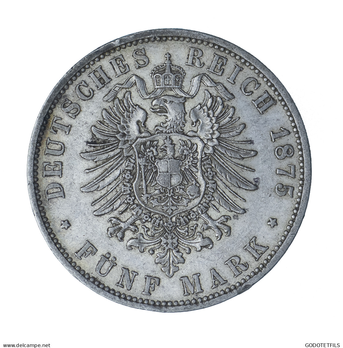 Allemagne-Royaume De Prusse Wilhelm 5 Mark 1875 Berlin - 2, 3 & 5 Mark Silver