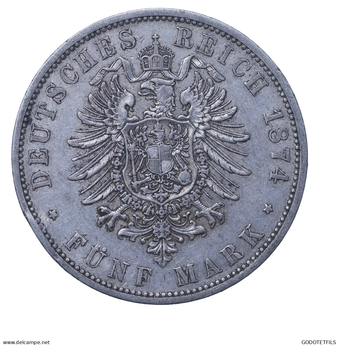 Allemagne-Royaume De Prusse Wilhelm 5 Mark 1874 Berlin - 2, 3 & 5 Mark Plata