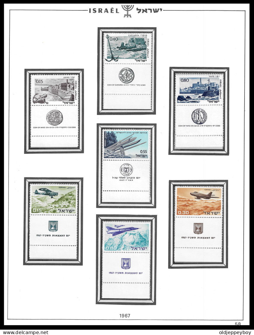 ISRAEL Planes Ships 1967    FULL TABS DELUXE QUALITY MNH ** Postfris** PERFECT GUARENTEED - Unused Stamps (with Tabs)