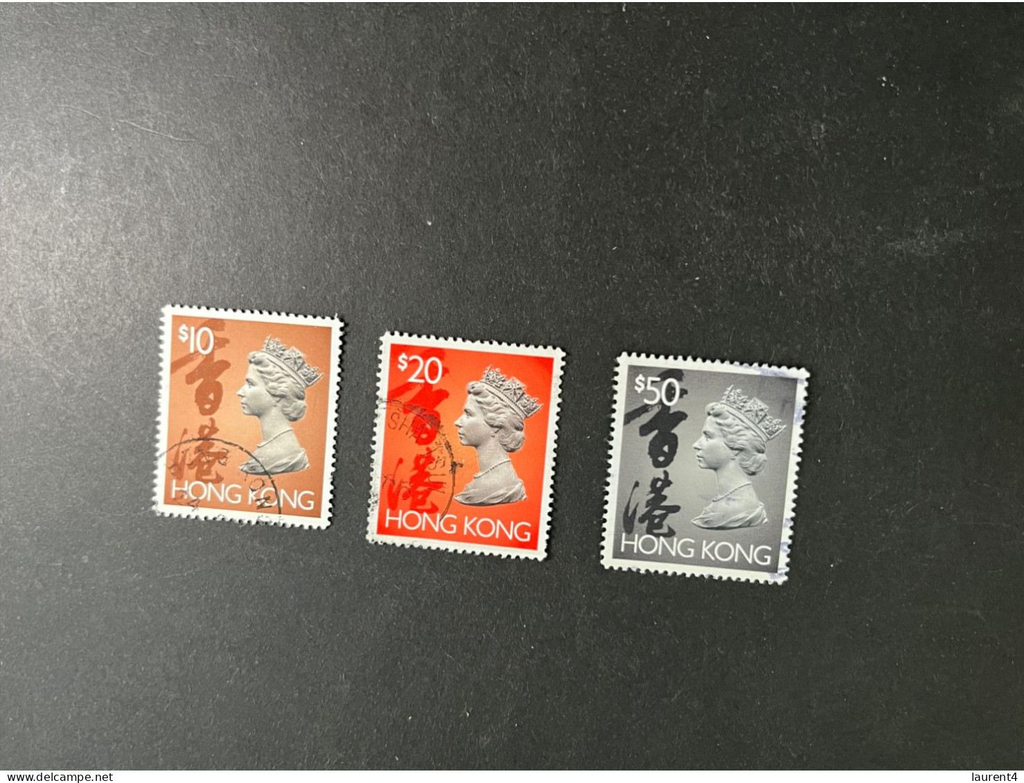 (stamp 16-5-2023) 3 Used Stamps (Hong Kong) $ 10 - $ 20 - $ 50 - Oblitérés