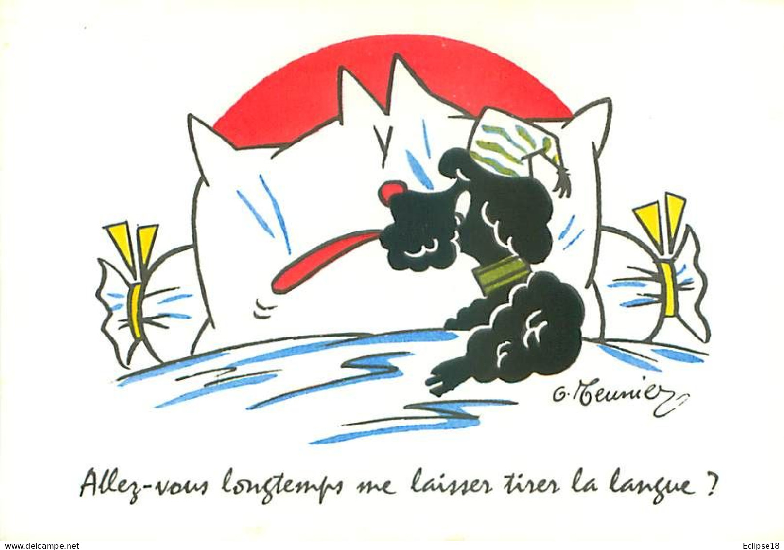 Illustrateur G Meunier  - Humour Chien Noir  U 46 - Meunier, G.