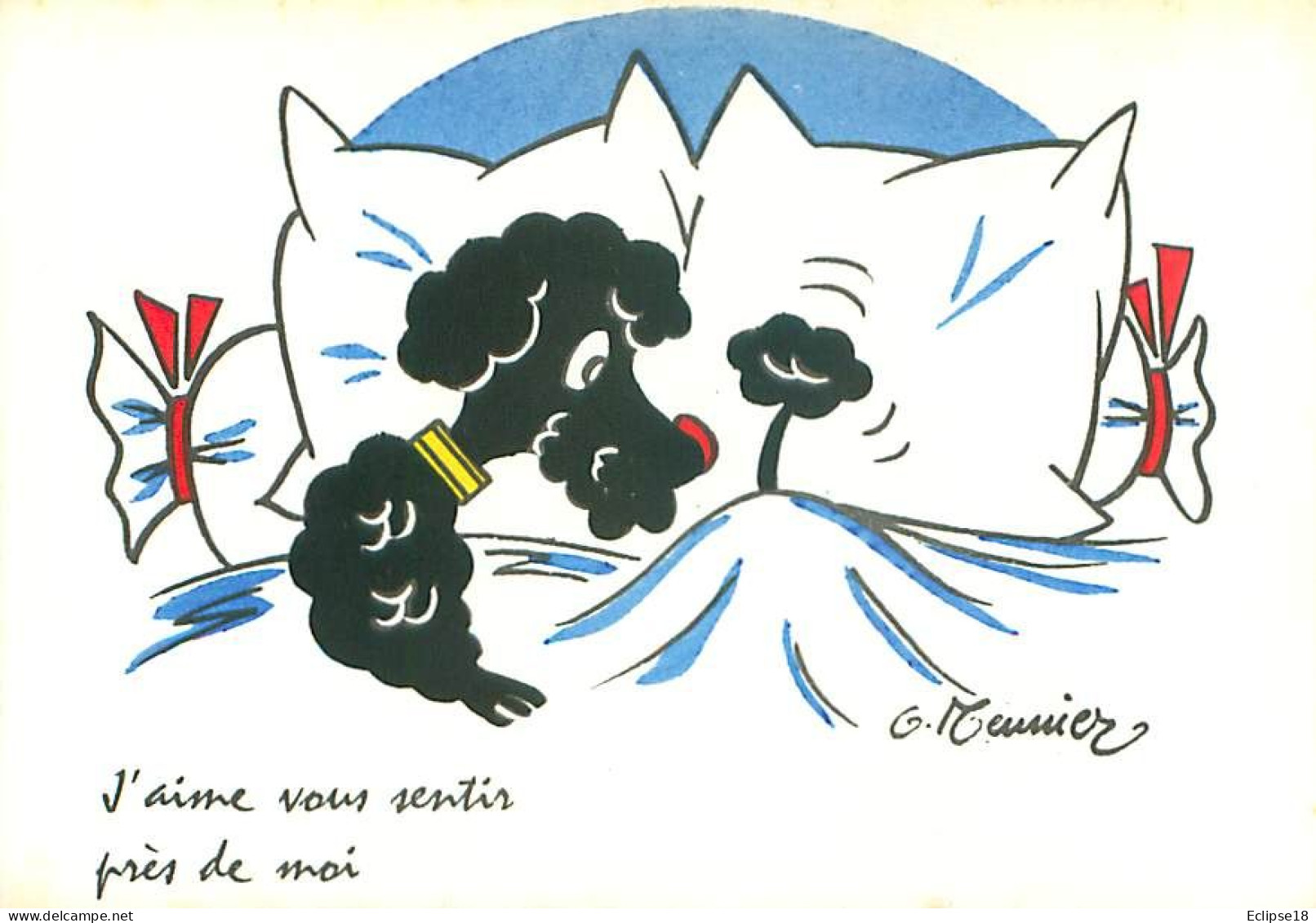 Illustrateur G Meunier  - Humour Chien Noir  U 49 - Meunier, G.