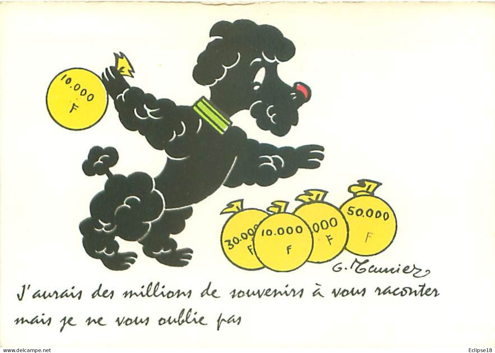 Illustrateur G Meunier  - Humour Chien Noir  U 49 - Meunier, G.