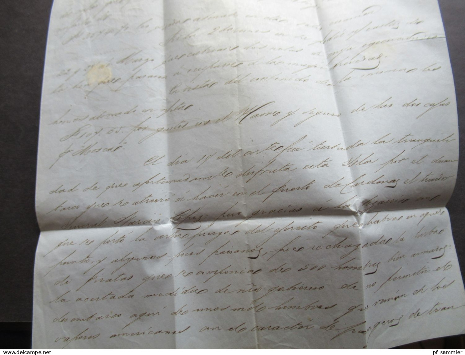 Kuba / Cuba Matanzas 1850 Brief nach Paris Frankreich Stp. Colonies Art 13 und Havana + EM 1850 Faltbrief mit Inhalt!!