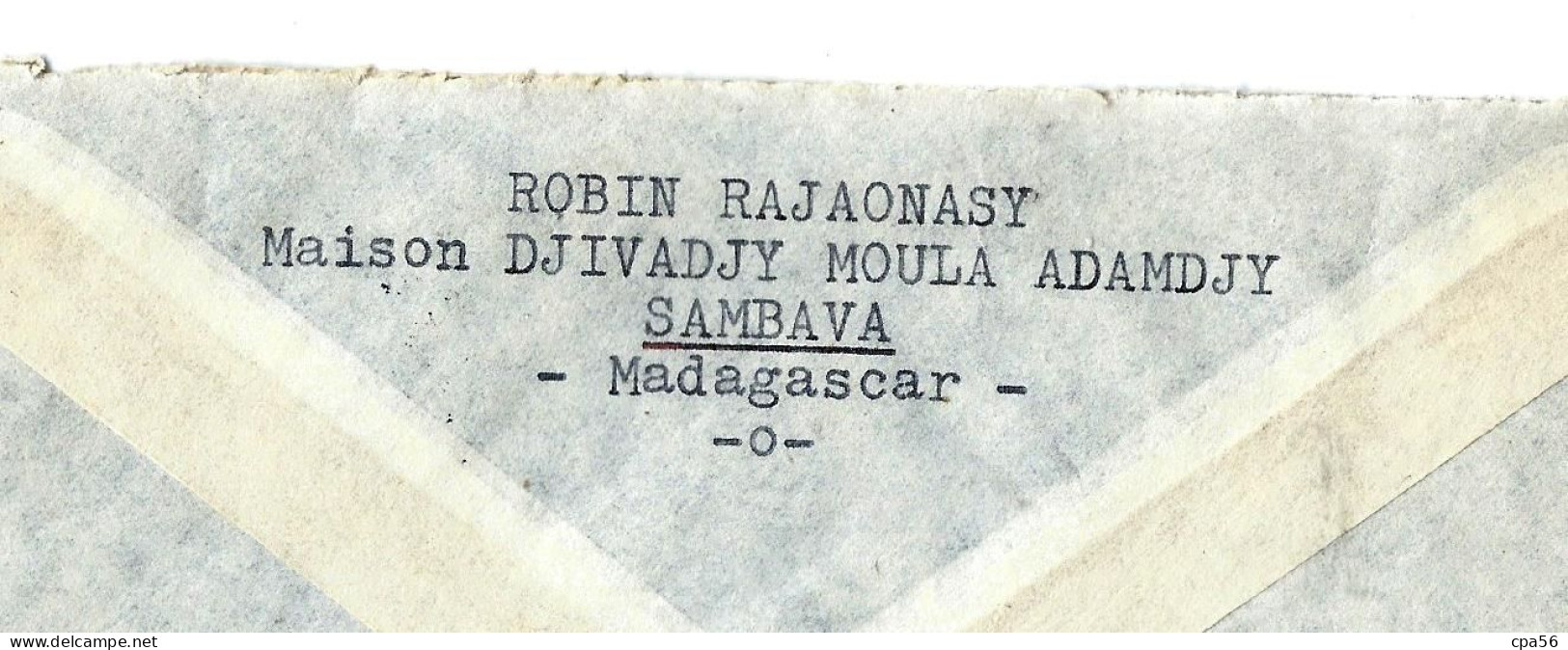 MADAGASCAR - Les COLONIES - Cachet SAMBAVA  Sur Lettre 1954 - Maison DJIVADJY MOULA ADAMDJY - Brieven En Documenten