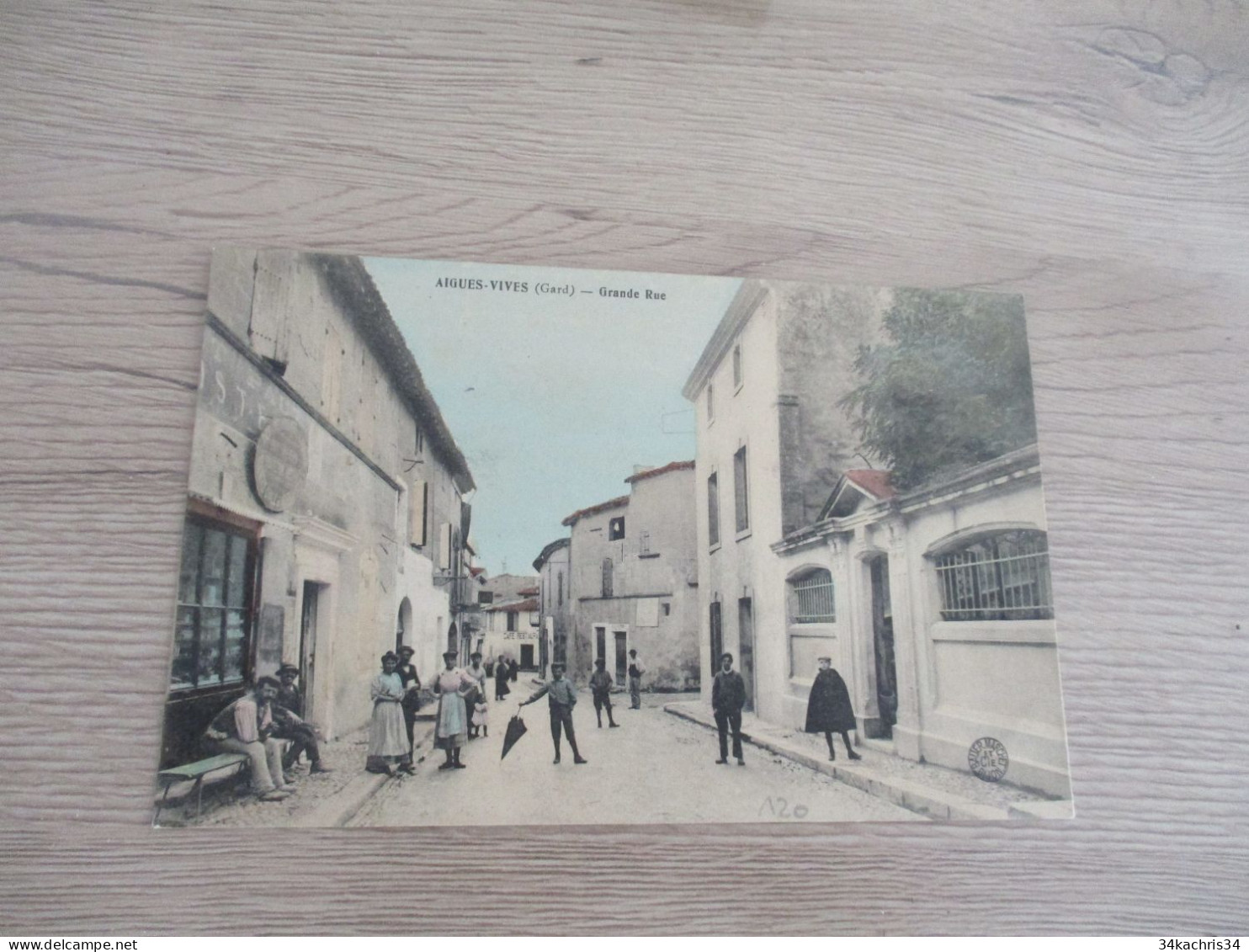 CPA 30 Gard Aigues Vives Grande Rue Colorisée - Aigues-Vives