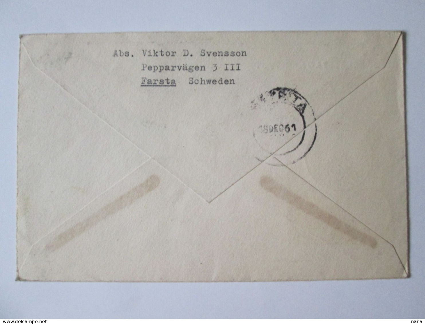 Sweden/Stockholm Enveloppe Recommandee Nobel 1961-Sweden/Stockholm Envelope Registered Nobel 1961 - Brieven En Documenten