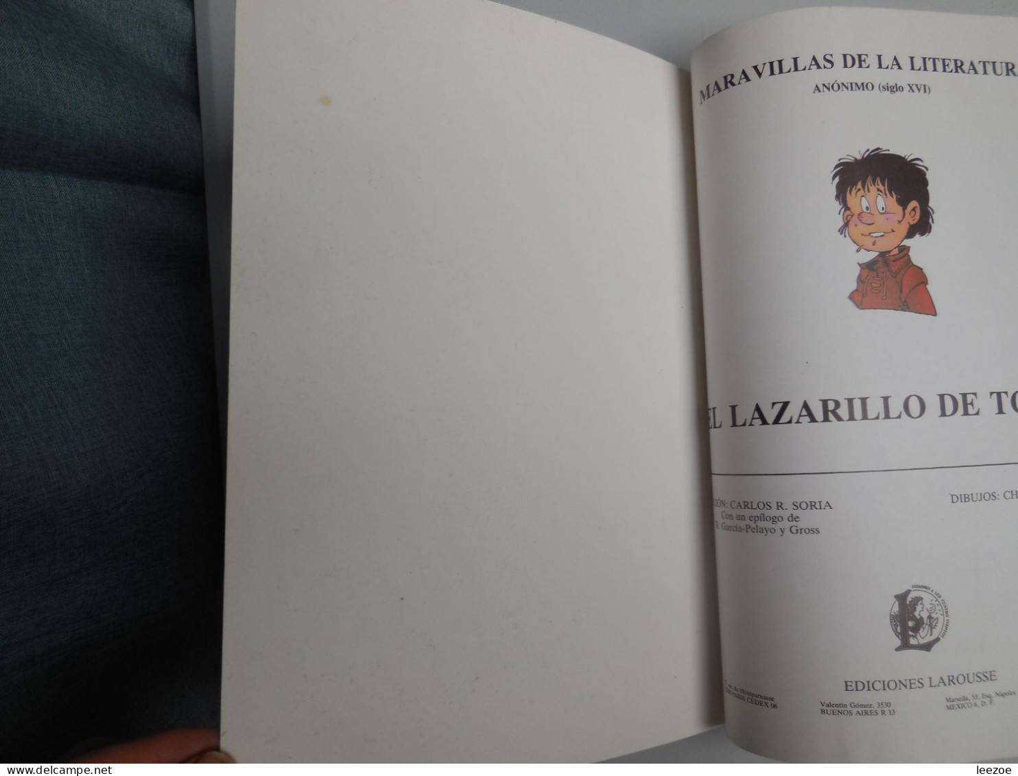 EO BD EL LAZARILLO DE THORMES ANONIMO, Exemplaire Collège Pour Espagnol Avec 3 Cellulo, Cello (très Rare)..N5.1.0. - Non Classés