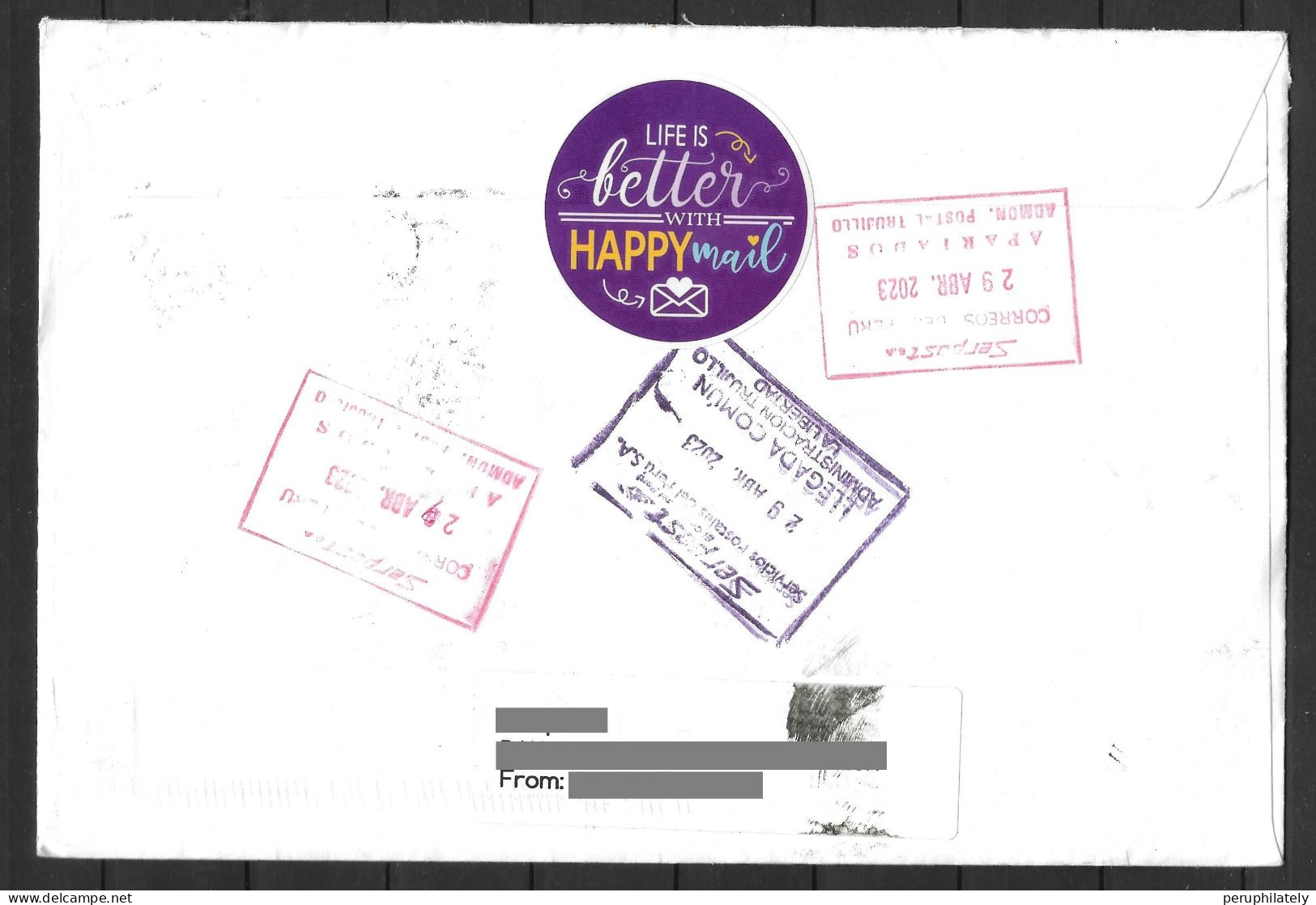 US Cover With Flower 2022 Forever Stamp Sent To Peru - Cartas & Documentos