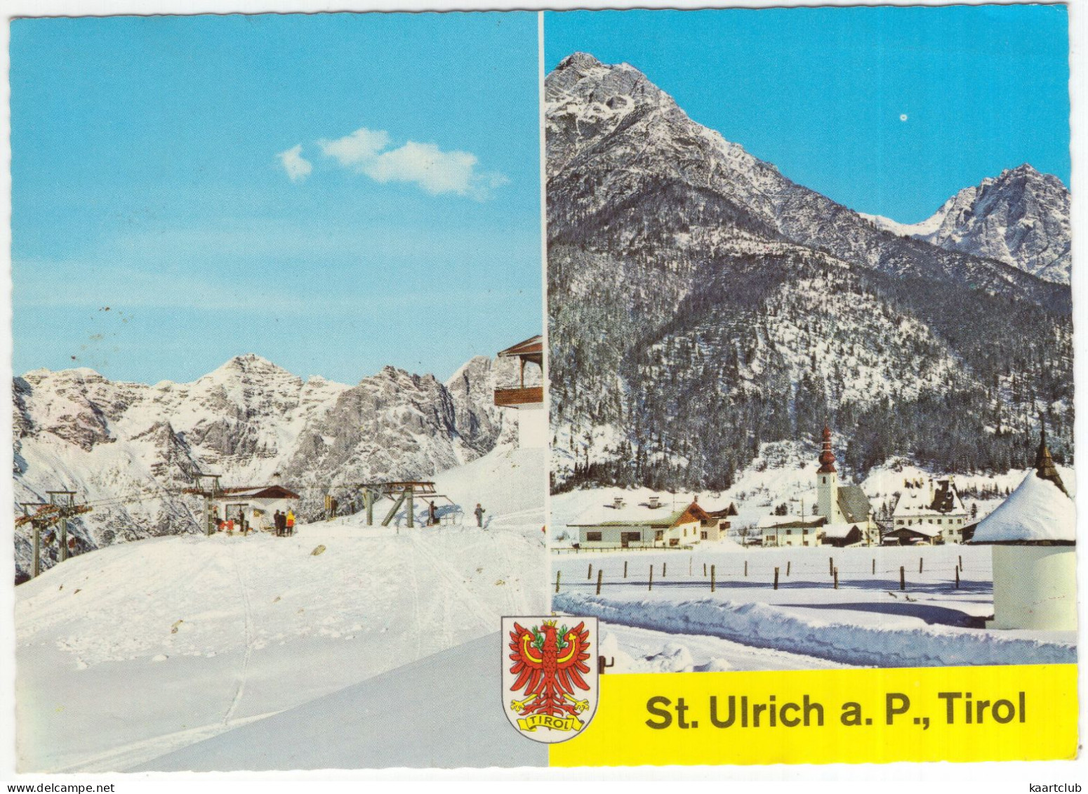 Schiparadies St-Ulrich A. P., Tirol, 848 M  - Sesselbahn Buchensteinwand, 1552 M - (Österreich, Austria) - 1974 - St. Ulrich Am Pillersee