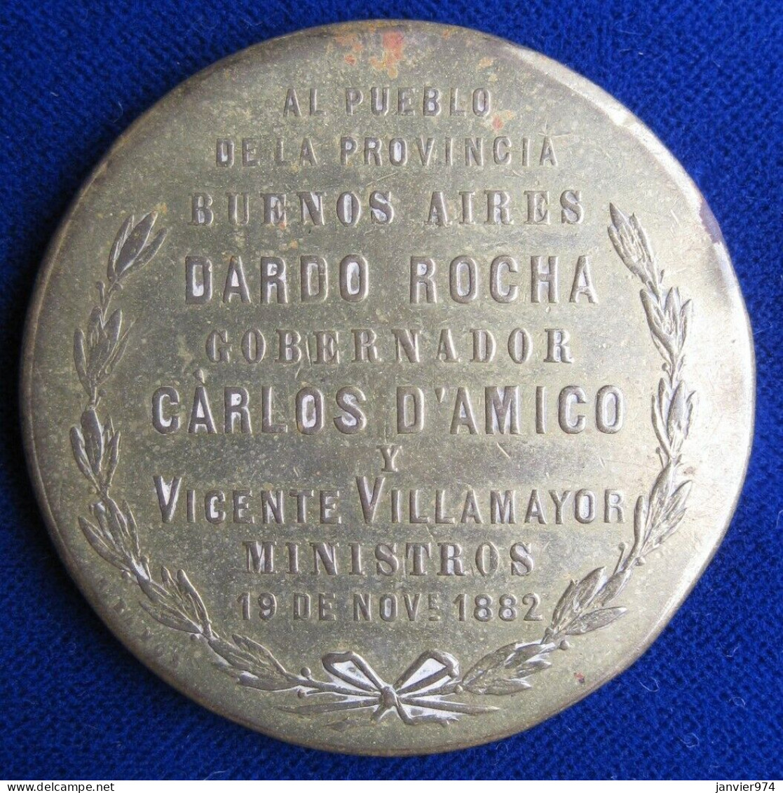 Argentine Médaille En Bronze, Fondation De La Plata 1er Mai 1882 Buenos Aires, Par Ramos  - Sonstige & Ohne Zuordnung