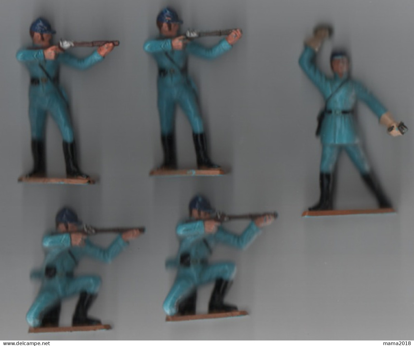 Starlux Lot De 5 Soldats Bleus  ( Deux Doubles ) - Starlux