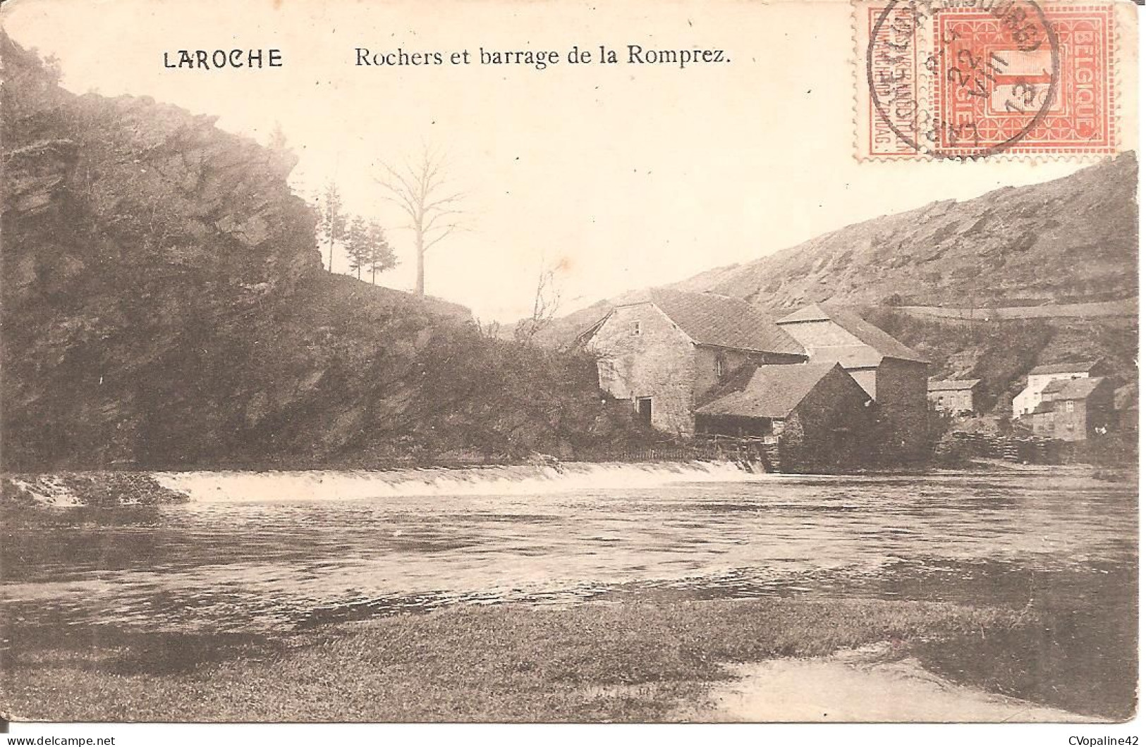 LAROCHE (Belgique) Rochers Et Barrage De La Romprez En 1913 - La-Roche-en-Ardenne