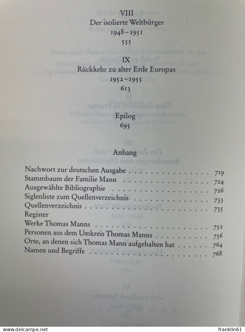 Thomas Mann - Deutscher Und Weltbürger : Eine Biographie. - Biographien & Memoiren