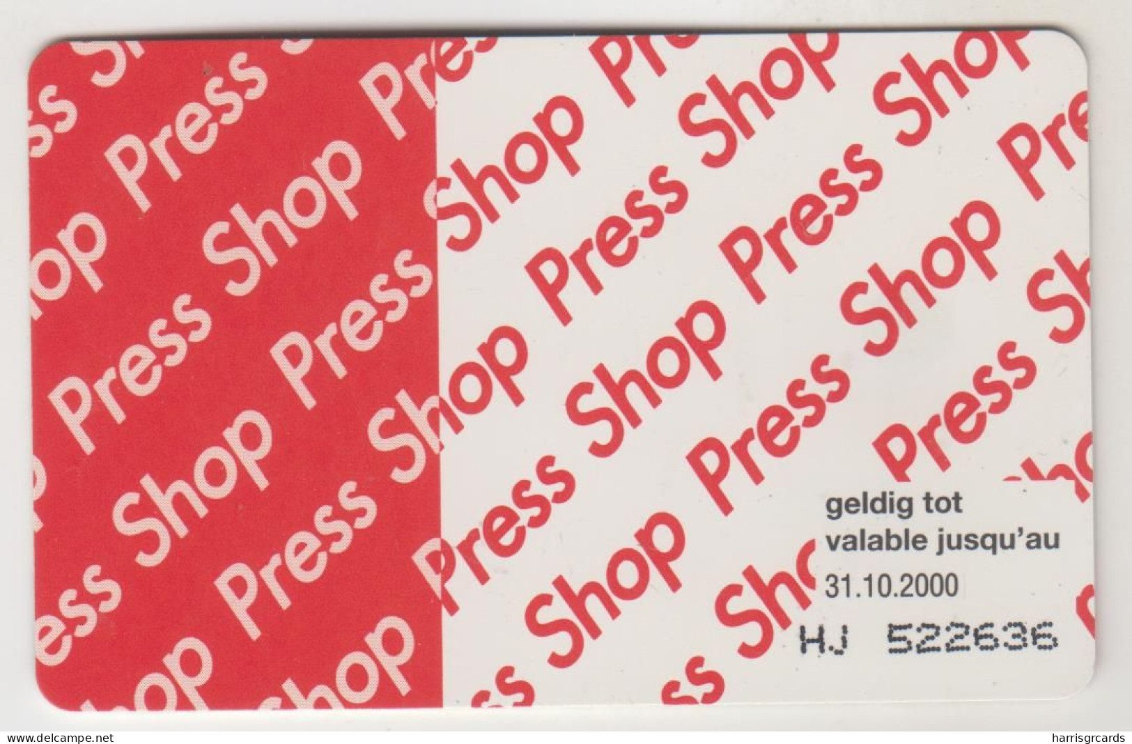 BELGIUM - Press Shop , CN:HJ 500.001 - 550.000 , 200 BEF, Tirage 50.000, Used - Met Chip