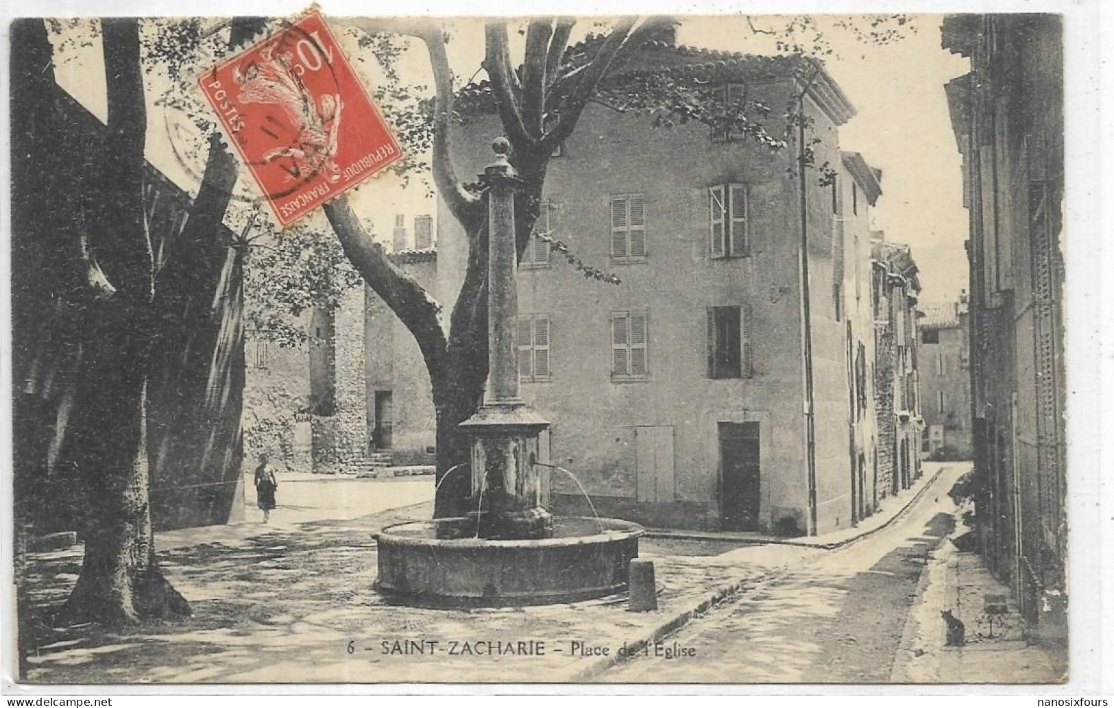 D 83. SAINT ZACHARIE.  PLACE DE L EGLISE CARTE ECRITE - Saint-Zacharie