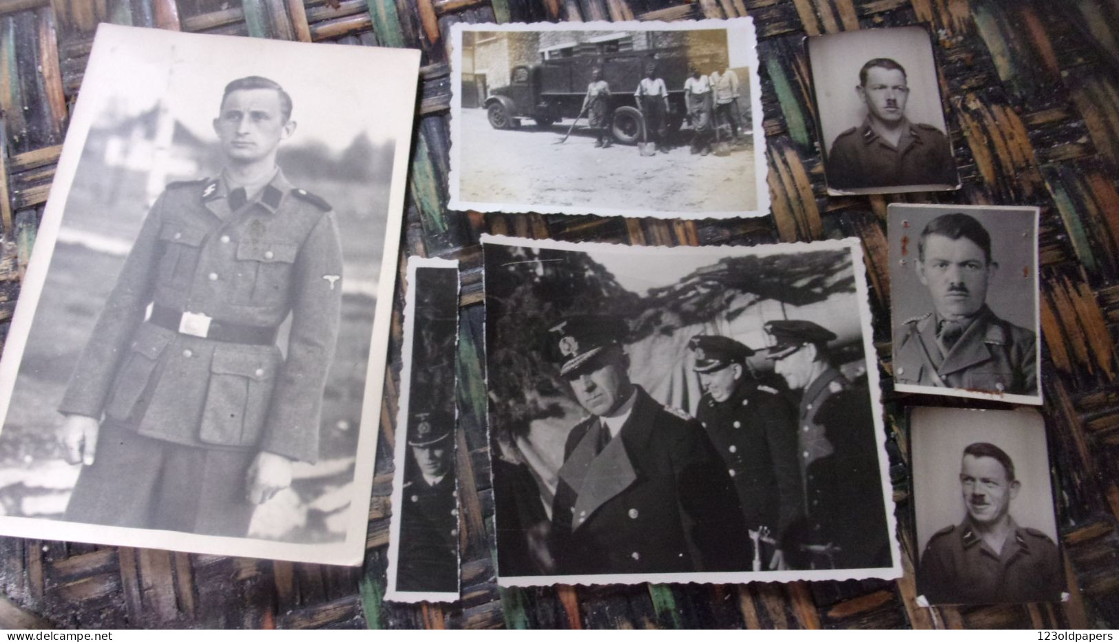 WWII PHOTO GUERRE 39 45 WWII  LOT DE 6 PHOTOS SOLDAT ALLEMAND ET OFFICIER UNIFORME - 1939-45