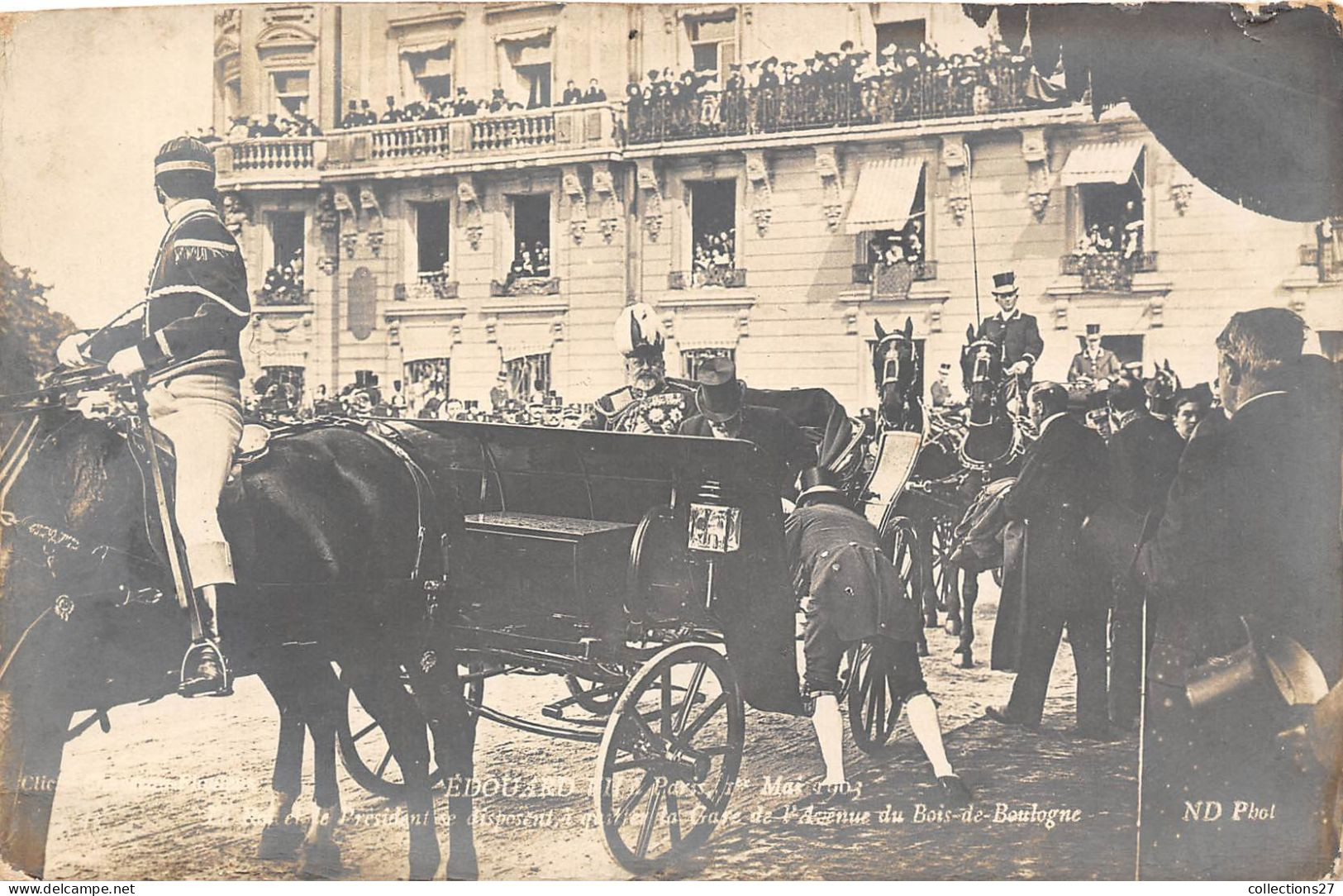 EDOUARD VII - A PARIS- 10 CARTES PHOTO MAI 1903