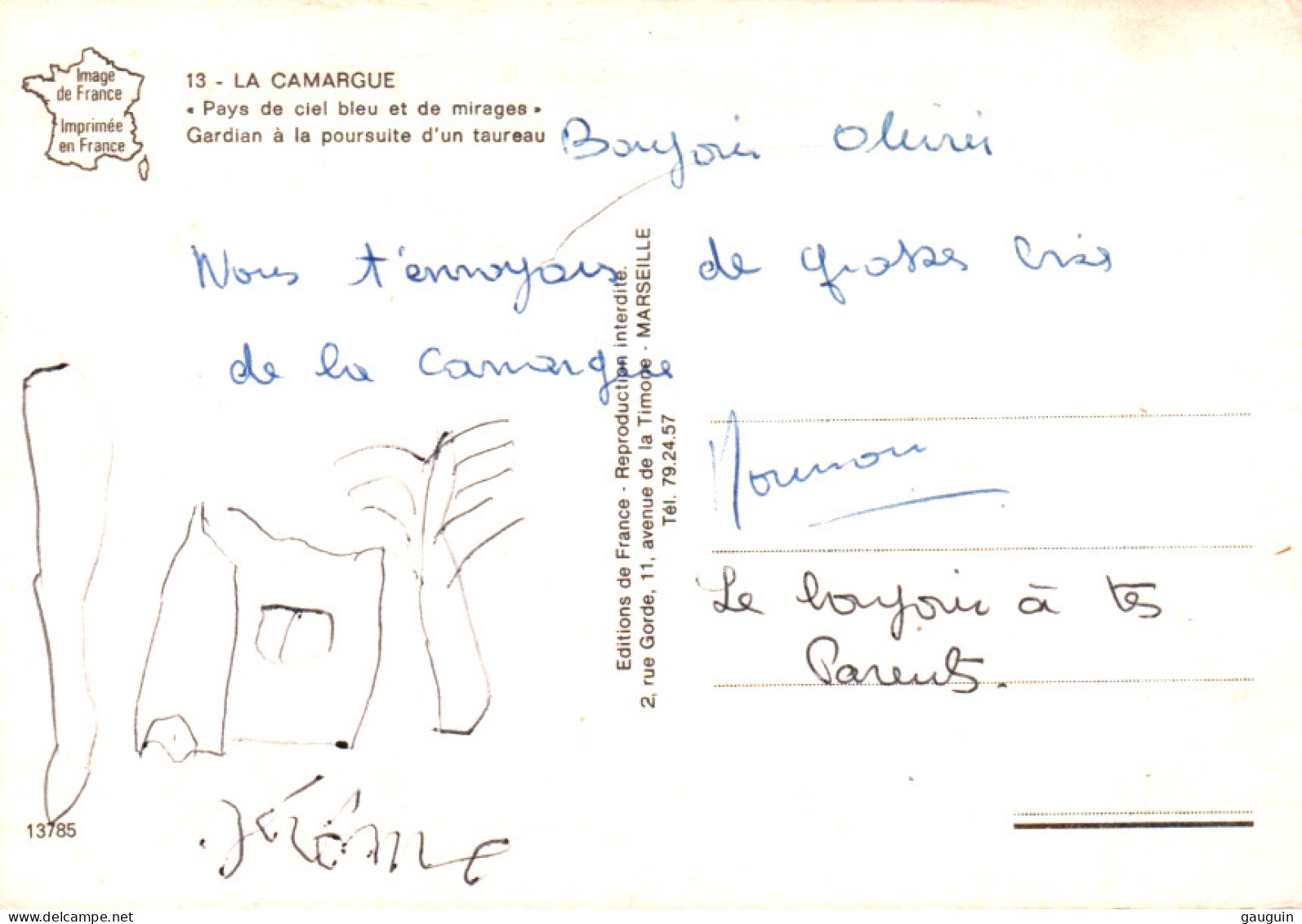 CPM - CHEVAL - La CAMARGUE - Gardian à La Poursuite D'un Taureau - Edition De France - Taureaux