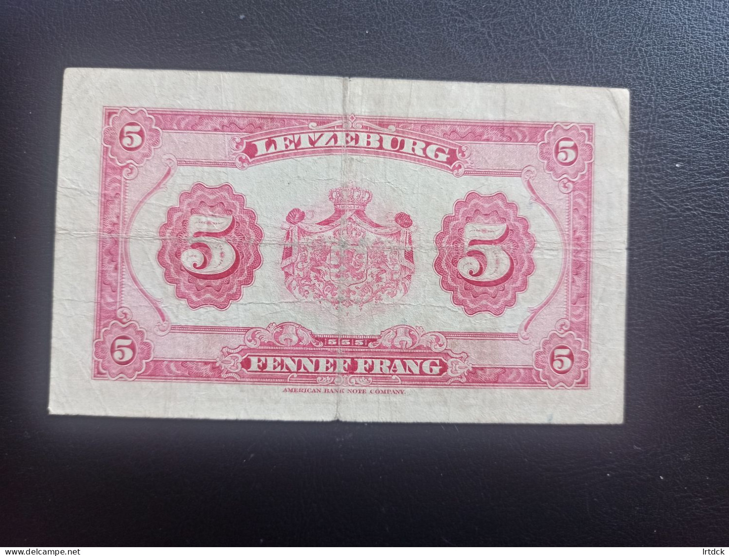 Luxembourg Billet 5 Francs 1944 - Luxemburg