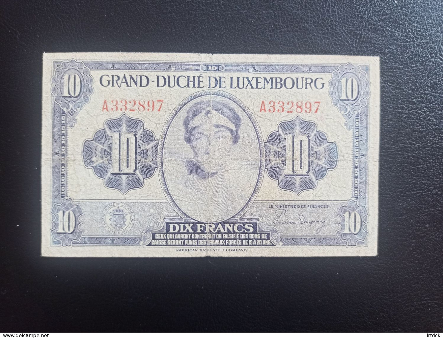 Luxembourg Billet 10 Francs 1944 - Lussemburgo
