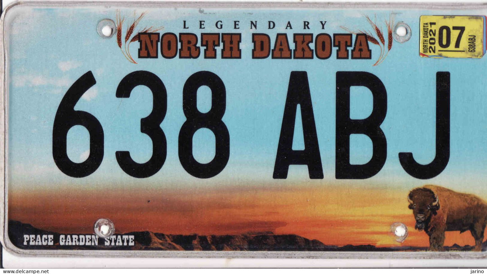 Plaque D' Immatriculation USA - State North Dakota, USA License Plate - State North Dakota, 30,5 X 15cm, Fine Condition - Number Plates